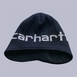 Carhartt Black Child/Youth Beanie with Ear Flaps and Fleece Lining EUC
